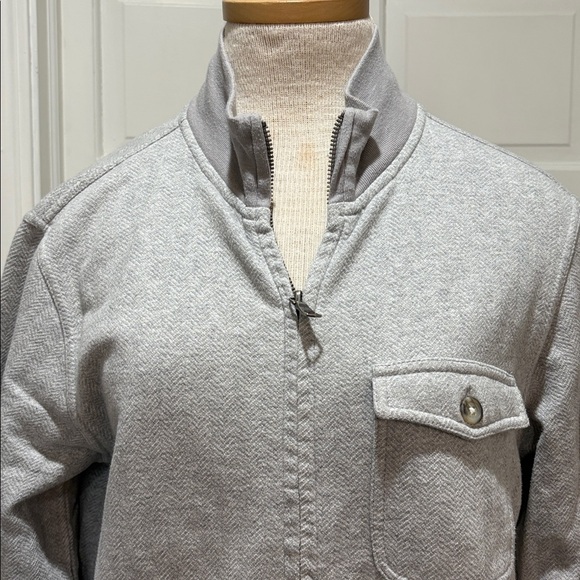 Banana Republic sz M grey zip up cotton jacket - Picture 2 of 8
